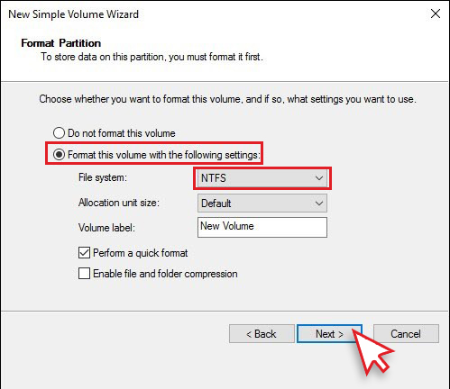 Format Setting with multiple file systems