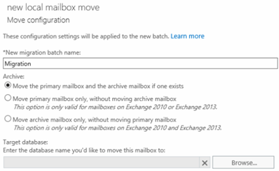 Move the primary mailbox and the archive mailbox if one exists