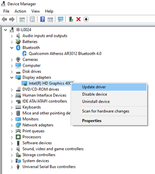 Update driver in Device Manager to fix distorted monitor