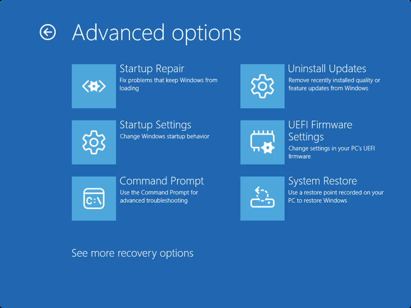 click advanced options