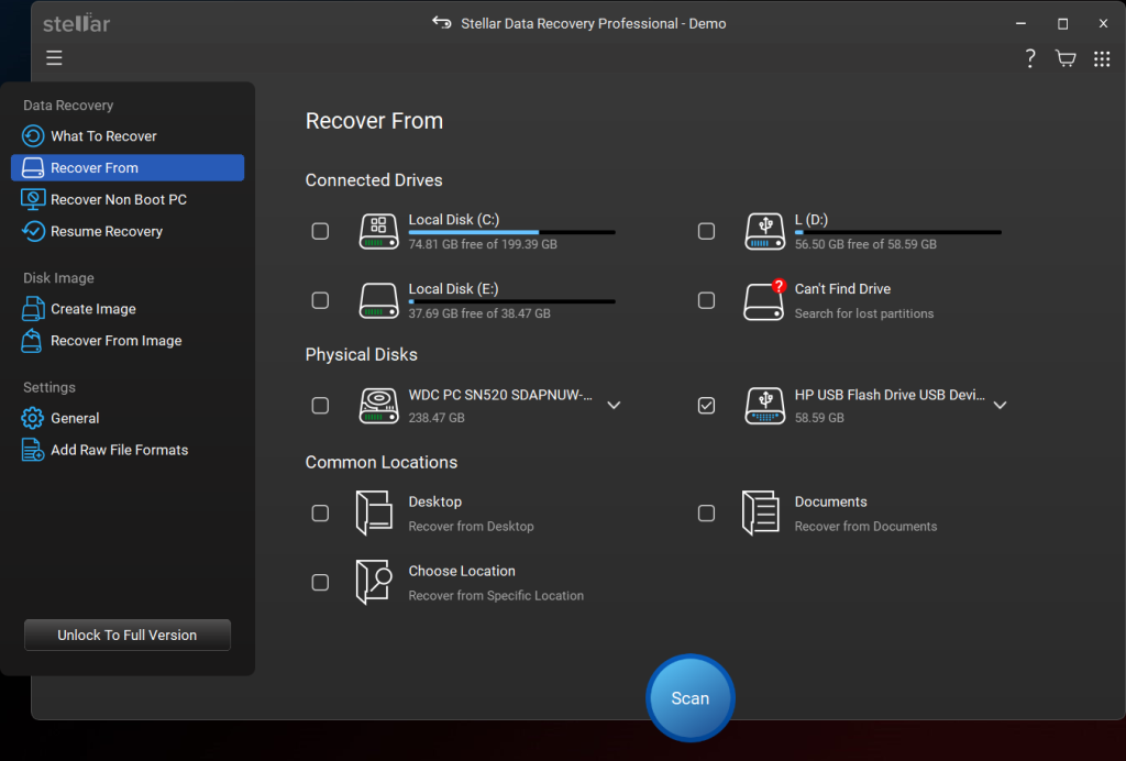Stellar Data Recovery Professional