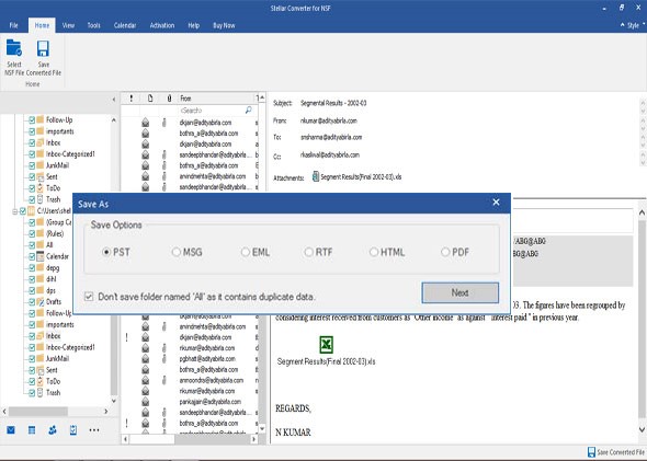 preview the converted nsf file