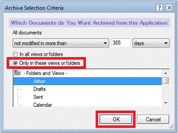 archive selection criteria