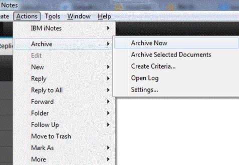 archive now in lotus notes