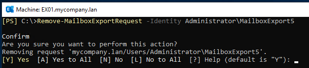 Remove a Single Completed Export Request