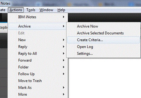 select criteria for lotus notes archive