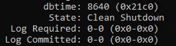 clean shutdown state