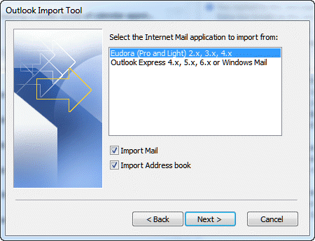 Internet-Mail und Adressen importieren