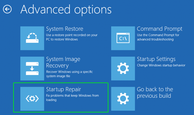 
Startup Repair option in ?Repair your computer? feature