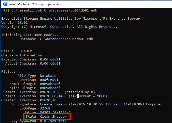 Verify the Database Shutdown State