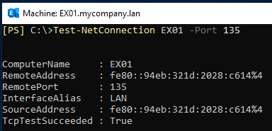 test that the mailbox server is reachable