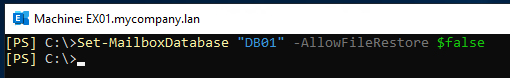 Set AllowFileRestore for Copied EDB