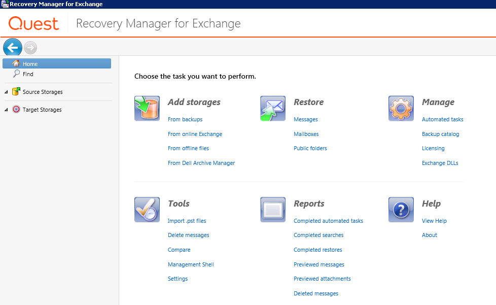 Quest Recovery Manager for Exchange