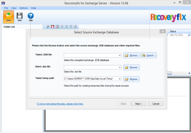 Recoveryfix for Exchange Server