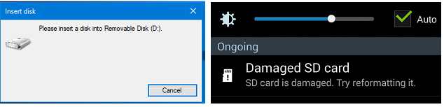 Spy camera SD card error messages