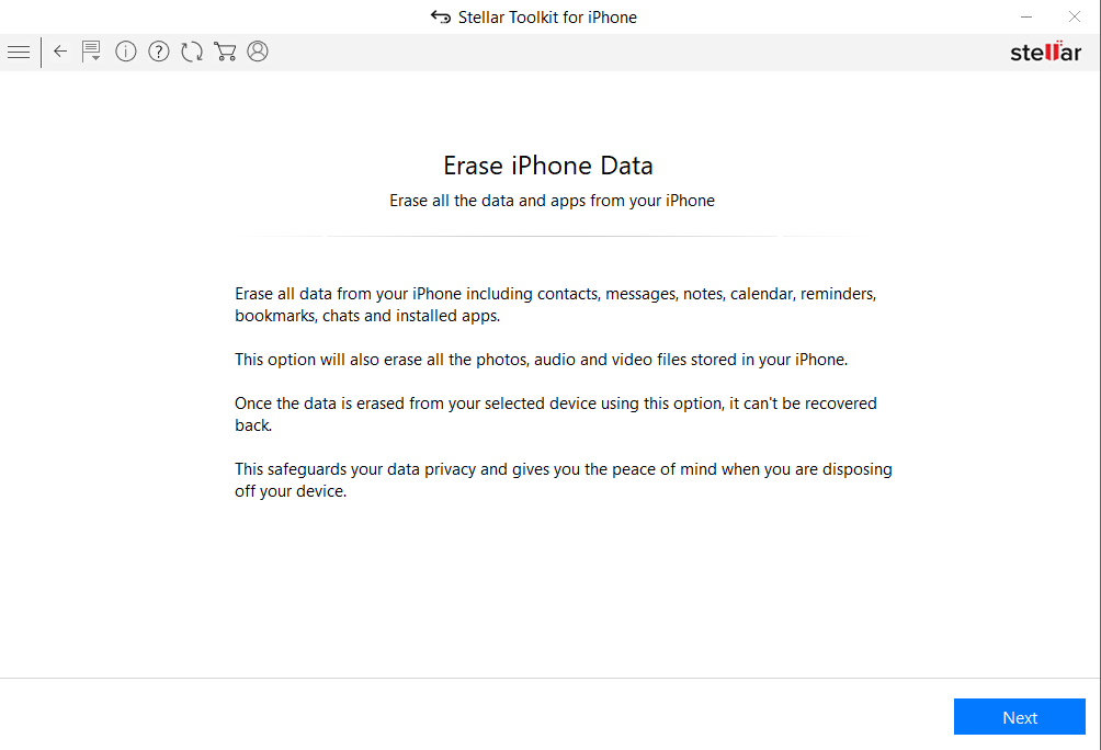 Erase iPhone data with software