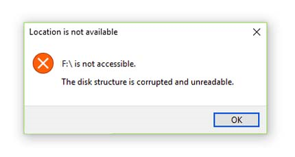 disk-structure-is-corrupted-and-unreadable-error