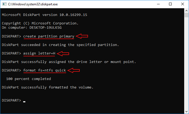 format-partition-in-diskpart-utility