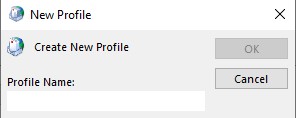 enter new outlook profile name