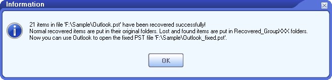 Using DataNumen Outlook Repair software to repair PST file