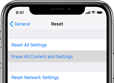 Erase all Contents and Settings on iphone