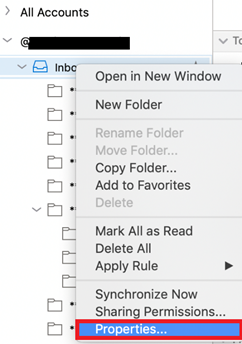 Folder Properties in Outlook for Mac