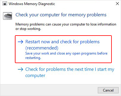 Select-restart-now-and-check-for-problems-recommended