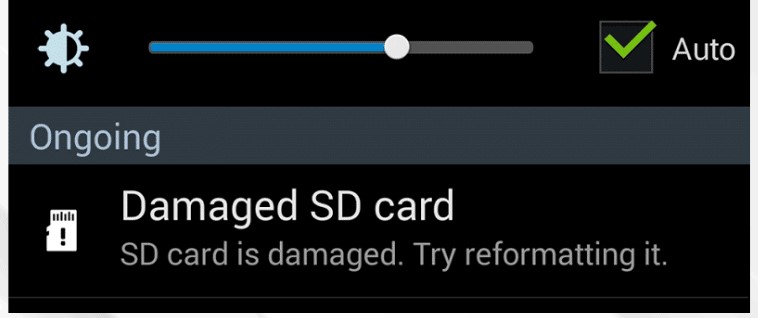 Damaged SD Card