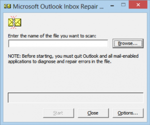 Microsoft Outlook Inbox Repair Tool window