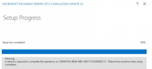 Exchange setup uninstalled