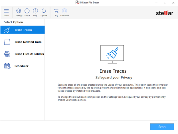 Stellar File Eraser interface