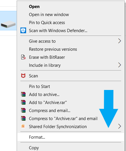 Formatting an External hard disk