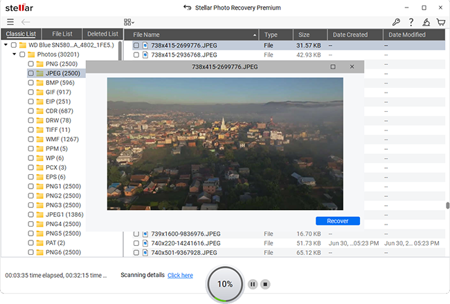 Preview recovered file