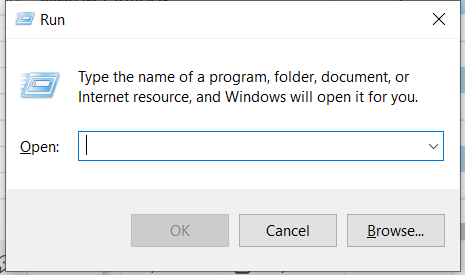 Access the Run window by pressing the 'Windows' key and 'R' simultaneously.