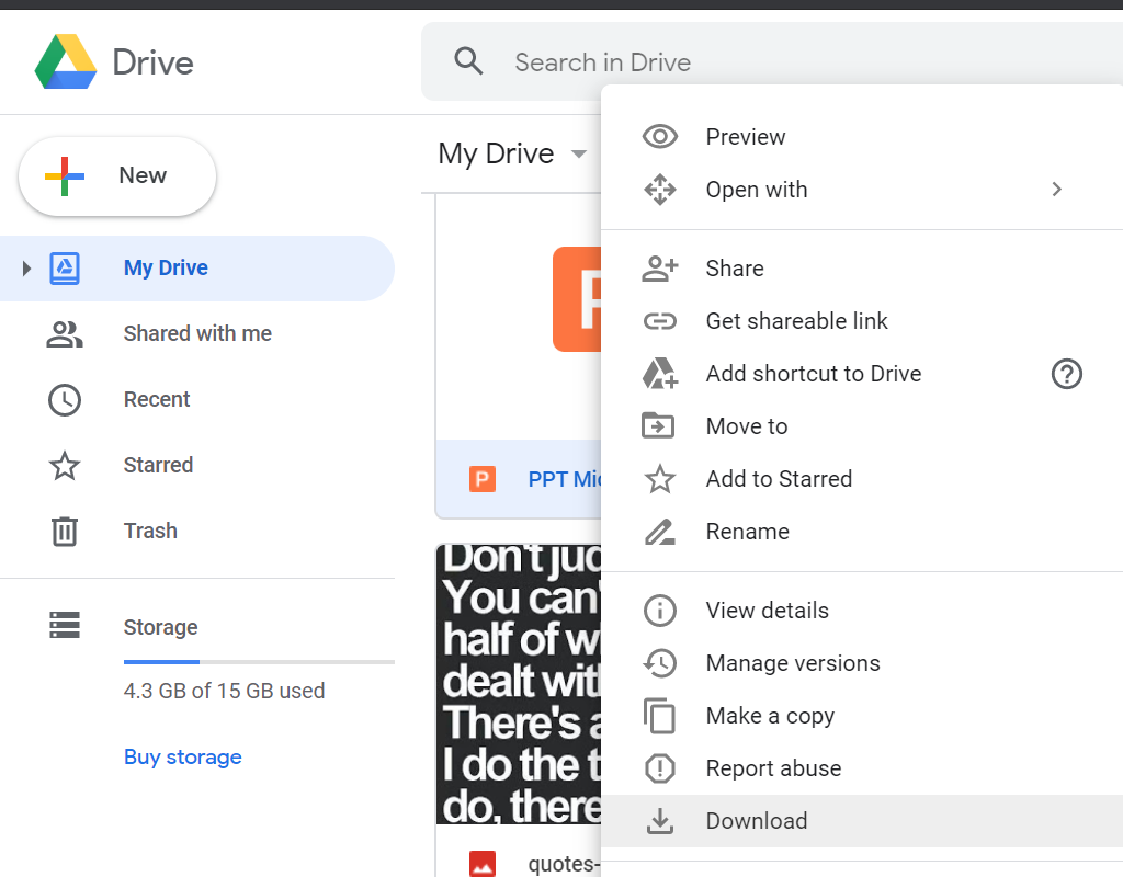 How to recover excel files from Google Drive backup