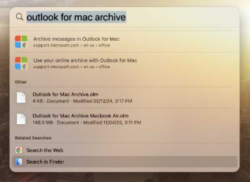 Click on Search in Finder