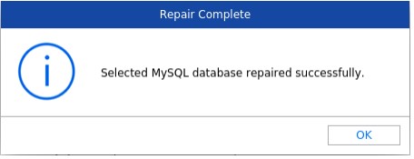 MySQL database repaired