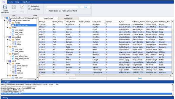 Preview recoverable MySQL database components