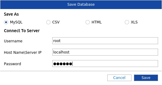 MySQL repaired database file saving options 