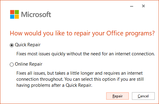 Repair Ms Office