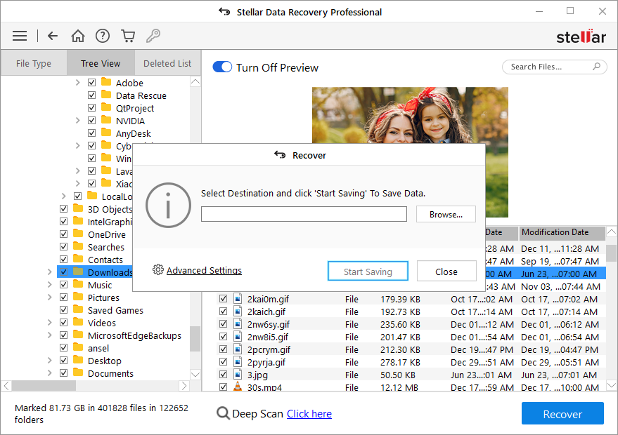 Stellar Data Recovery software restores your lost data