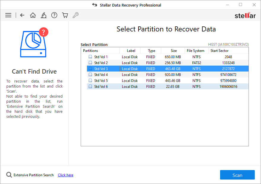 Stellar Data Recovery