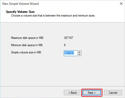  Specify Volume Size