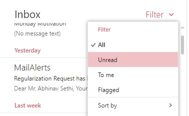 Outlook Inbox Filter