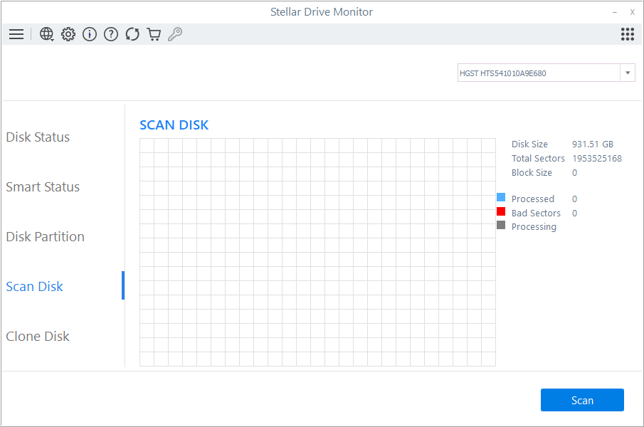 Scan the drive to check bad sectors