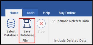 Save Database option in File menu