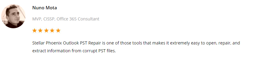 MVP Recommendation for Stellar Repair for outlook