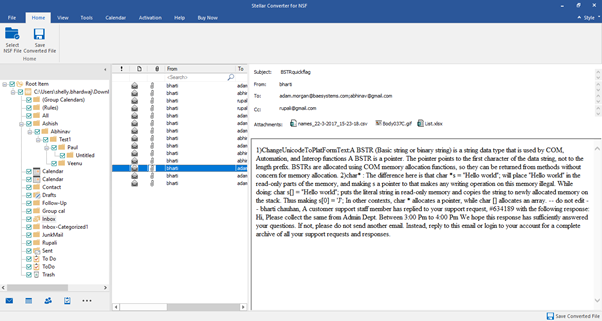 NSF preview in Stellar Converter for NSF