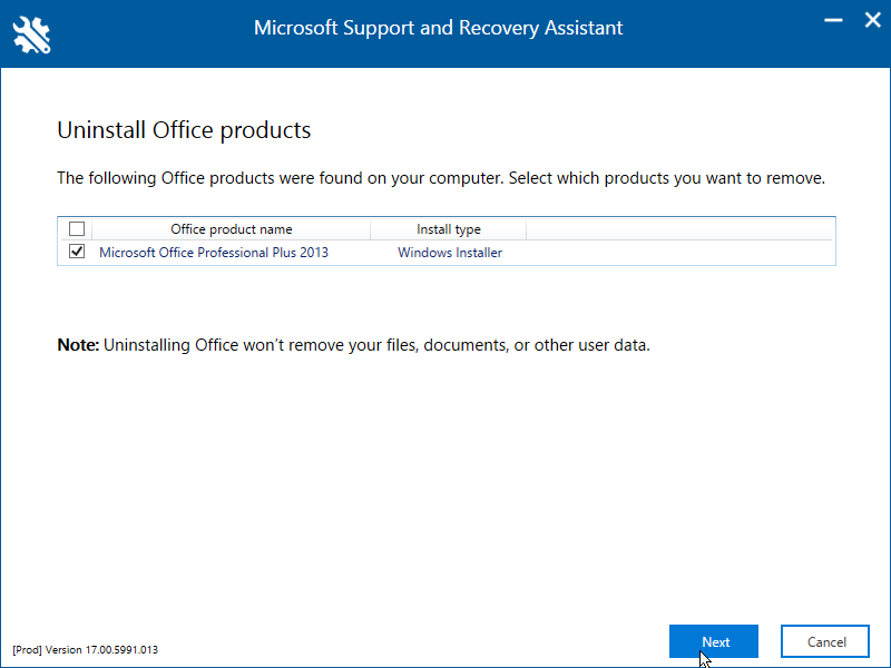 Microsoft Support and Recovery Assistant utility