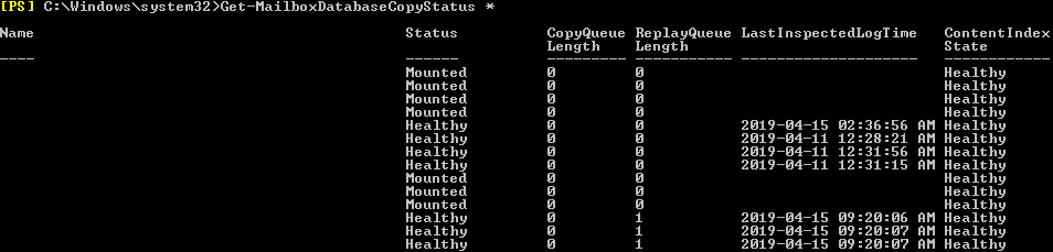 Get-MailboxDatabaseCopyStatus
